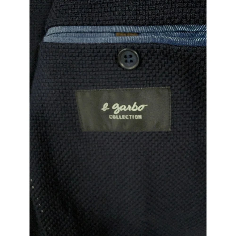 Il‎ Garbo Collection Angelico Blazer Mens 40 Tall Navy Blue Elbow Patches Coat